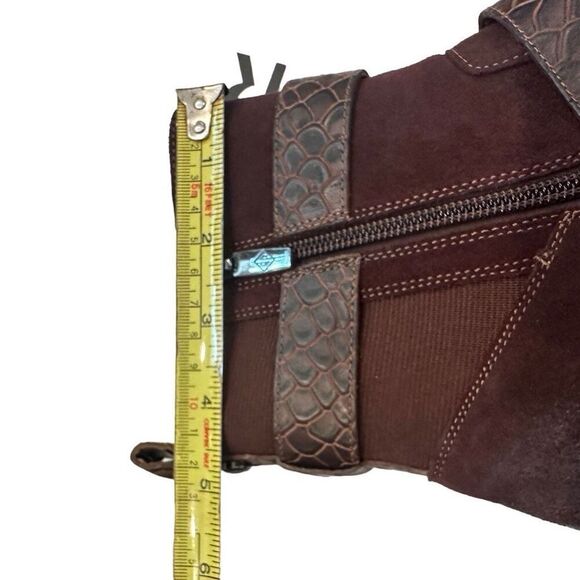 NWT Donald Pliner Brown Suede & Leather Boots- size 8.5 - Picture 7 of 9